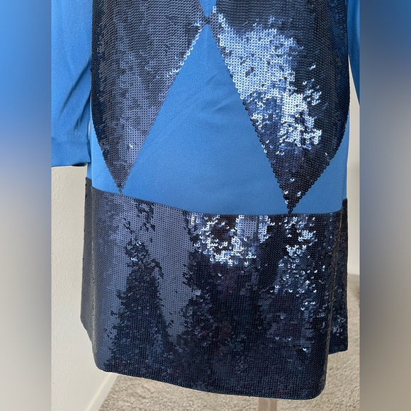 sachin and babi light blue dress Black Sequin Carmen Column Midi Dress